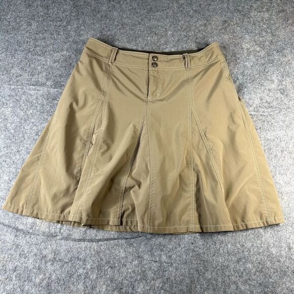 Athleta Skirt Women’s 10 Y2K Sport Khaki Active Zip Up Tennis Golf Tenniscore - Picture 1 of 10